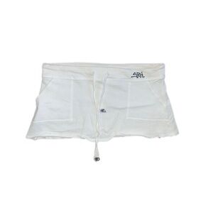 Y2K 2000 White Drawstring Mini Skirt by SRH